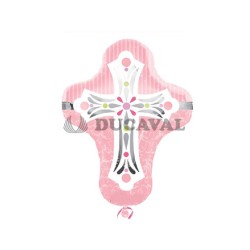 Globo foil cruz rosa P35  Disfraces Ducaval