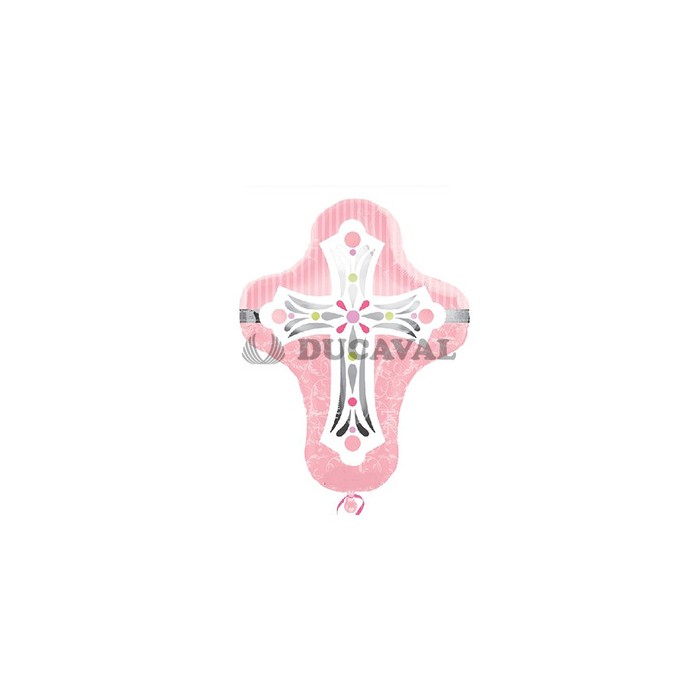 Globo foil cruz rosa P35  Disfraces Ducaval