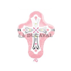 Globo foil cruz rosa P35  Disfraces Ducaval