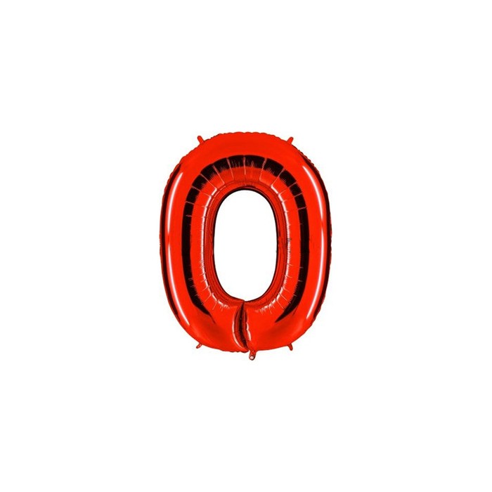 Globo foil número 0 rojo | Ducaval | Envíos 24/48 horas