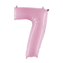 Globo foil número 7 rosa pastel  | Ducaval | Envíos 24/48 horas