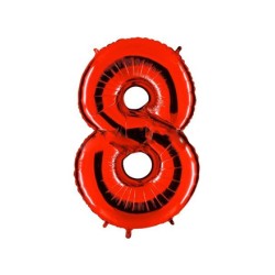 Globo foil número 8 rojo  | Ducaval | Envíos 24/48 horas