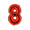 Globo foil número 8 rojo  | Ducaval | Envíos 24/48 horas