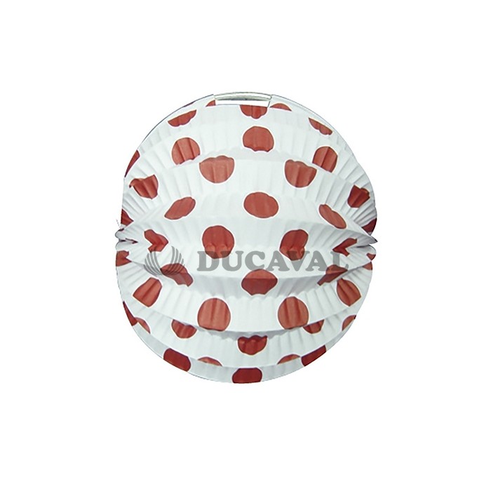 Farol esférico blanco lunar rojo 22cm