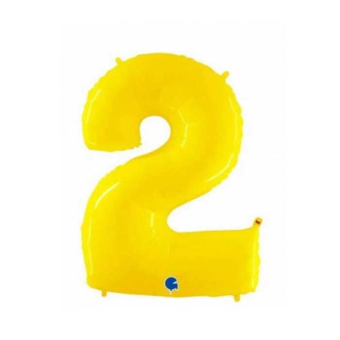 Globo foil número 2 amarillo fluorescente | Ducaval | Envíos 24/48 ho