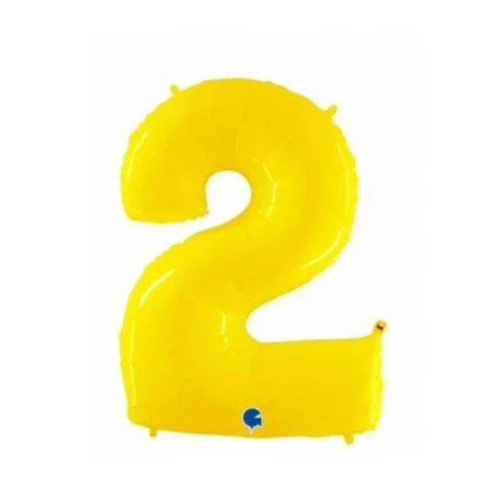 Globo foil número 2 amarillo fluorescente | Ducaval | Envíos 24/48 ho