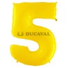 Globo foil número 5 amarillo fluorescente | Ducaval | Envíos 24/48 ho