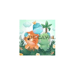 Servilletas dinosaurios cute 33x33 20U
