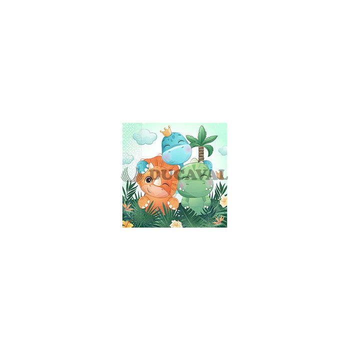 Servilletas dinosaurios cute 33x33 20U