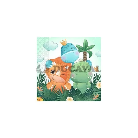 Servilletas dinosaurios cute 33x33 20U