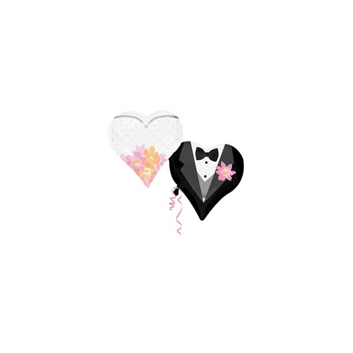 Globo foil doble corazón novios p35 | Ducaval | Envíos 24/48 horas