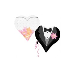 Globo foil doble corazón novios p35 | Ducaval | Envíos 24/48 horas