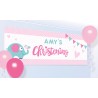 Banderín personalizable christening pink