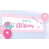 Banderín personalizable christening pink