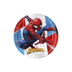 Platos Spiderman compostable 23cm 8ud  Disfraces Ducaval