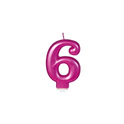Vela rosa número 6 | Ducaval | Envíos 24/48 horas