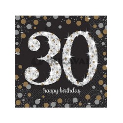 Servilletas celebración 30 años oro | Ducaval | Envío 24/48h