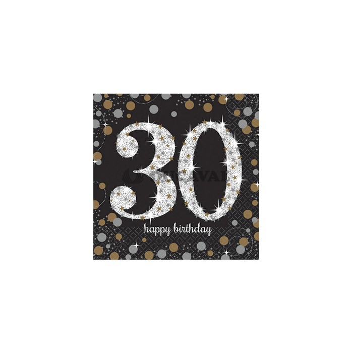 Servilletas celebración 30 años oro | Ducaval | Envío 24/48h