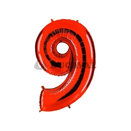 Globo foil número 9 rojo | Ducaval | Envíos 24/48 horas
