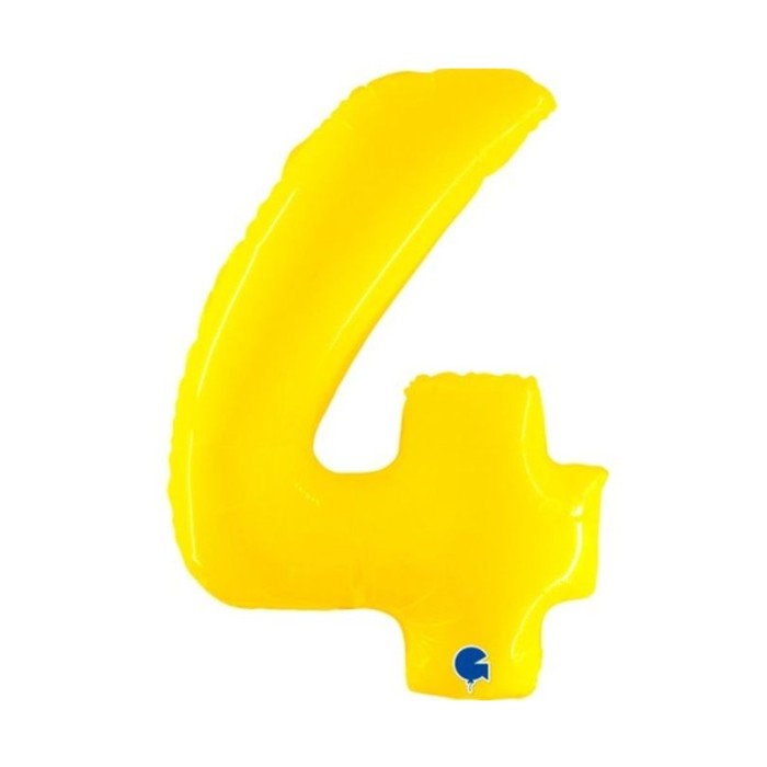 Globo foil número 4 amarillo fluorescente | Ducaval | Envíos 24/48 ho