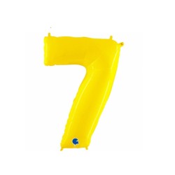 Globo foil número 7 amarillo fluorescente | Ducaval | Envíos 24/48 ho