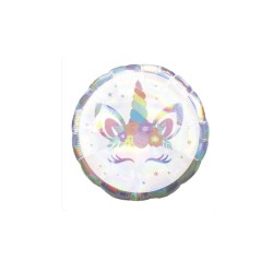 Globo foil unicornio holográfico iris 45cm | Ducaval | Envios 24/ 48 