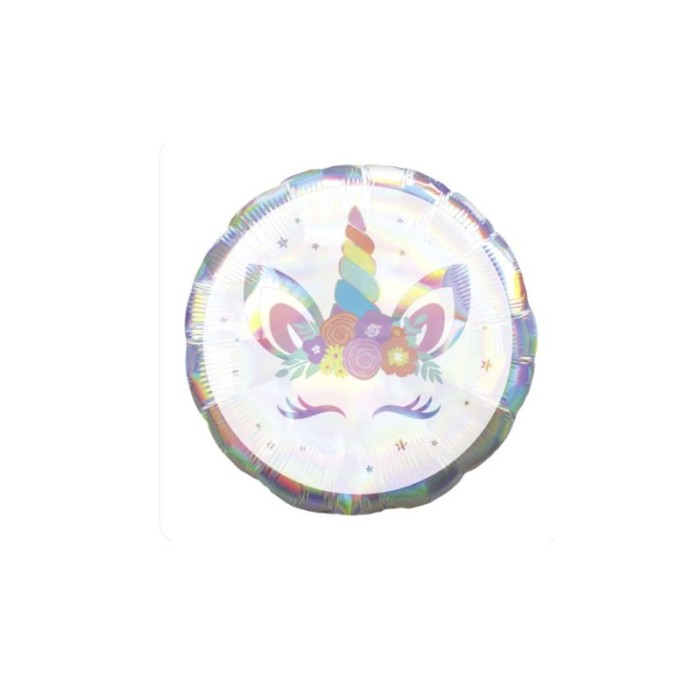 Globo foil unicornio holográfico iris 45cm | Ducaval | Envios 24/ 48 