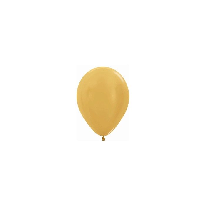 Globo látex metalizado dorado 12.5cm 100ud | Ducaval | Envíos 24/48h