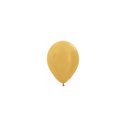 Globo látex metalizado dorado 12.5cm 100ud | Ducaval | Envíos 24/48h