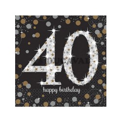 Servilletas celebración 40 años oro | Ducaval | Envío 24/48h