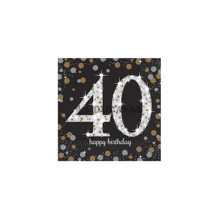 Servilletas celebración 40 años oro | Ducaval | Envío 24/48h