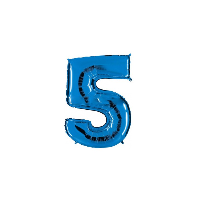 Globo foil número 5 azul  | Ducaval | Envíos 24/48 horas