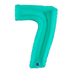 Globo número 7 poliamida color tiffany 40" | Ducaval | Envíos 24/48 h