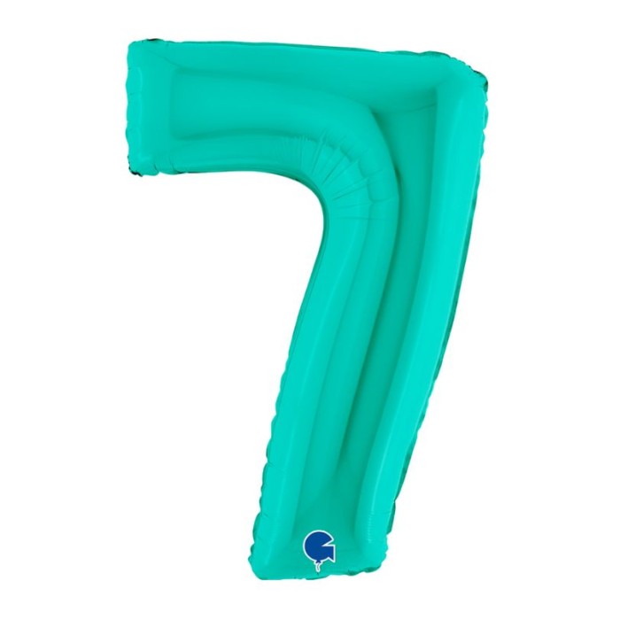 Globo número 7 poliamida color tiffany 40" | Ducaval | Envíos 24/48 h