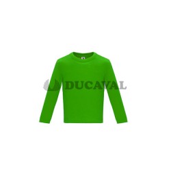 Camiseta manga larga verde césped bebé