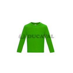 Camiseta manga larga verde césped bebé