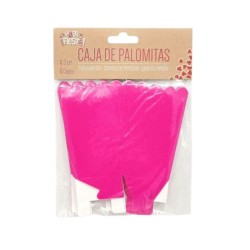 Caja palomitas fucsia 15cm (3 unidades)  Disfraces Ducaval
