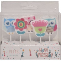 Velas forma buhos y flores |Ducaval | Envíos 24/48 horas