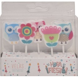 Velas forma buhos y flores |Ducaval | Envíos 24/48 horas