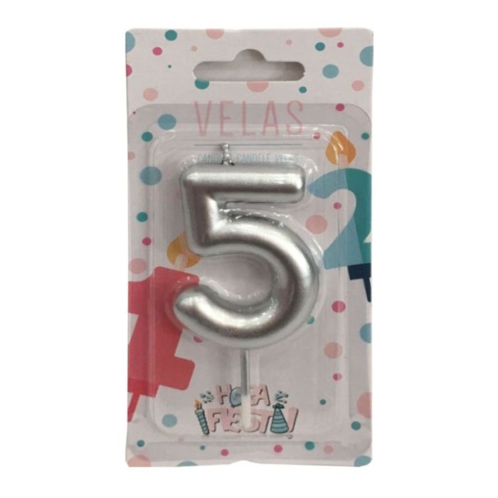 Velas número 5 plata | Ducaval | Envíos 24/48 horas