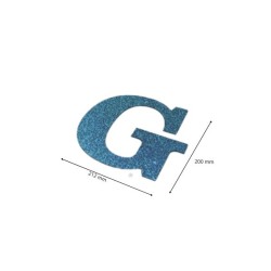 Letra G con purpurina azul 212 x 200 mm