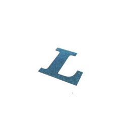Letra L con purpurina azul 188 x 200 mm. Ducaval envios 24/48 horas