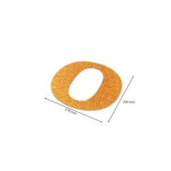 Letra O con purpurina oro 218 x 200 mm. Ducaval envios 24/48 horas