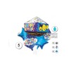 Set globo mylar rombo Happy Birthday 5 unidades