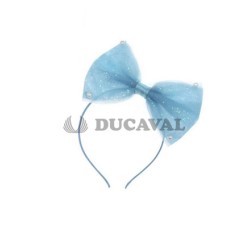 Diadema azul lazo con purpurina
