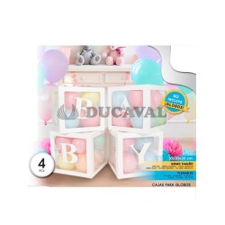Set cajas blancas para globos baby