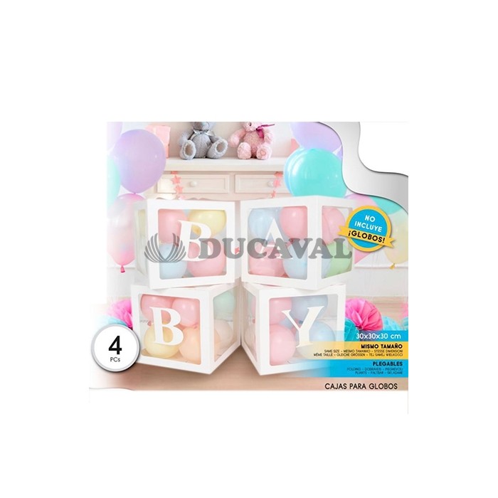 Set cajas blancas para globos baby