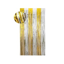 Cortina flecos oro plata 1x2 m | Ducaval | Envíos 24/48 horas