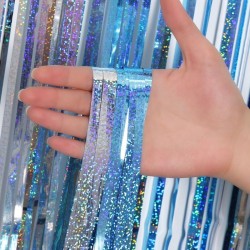 Cortina de flecos azul y plata  1 x 2mts I Ducaval I Envíos 2448hora