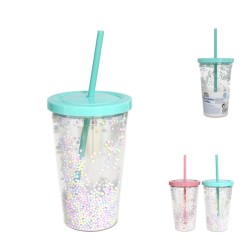 Vaso bolitas con cañita 500ml | Ducaval | Envías 24/48 horas 